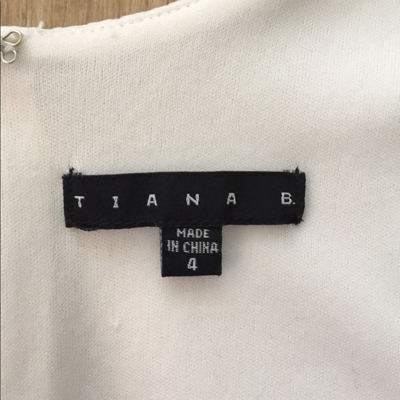 EUC Tiana B. Cream, Peach, Dark Blue Flair Dress,4 - Picture 2 of 7